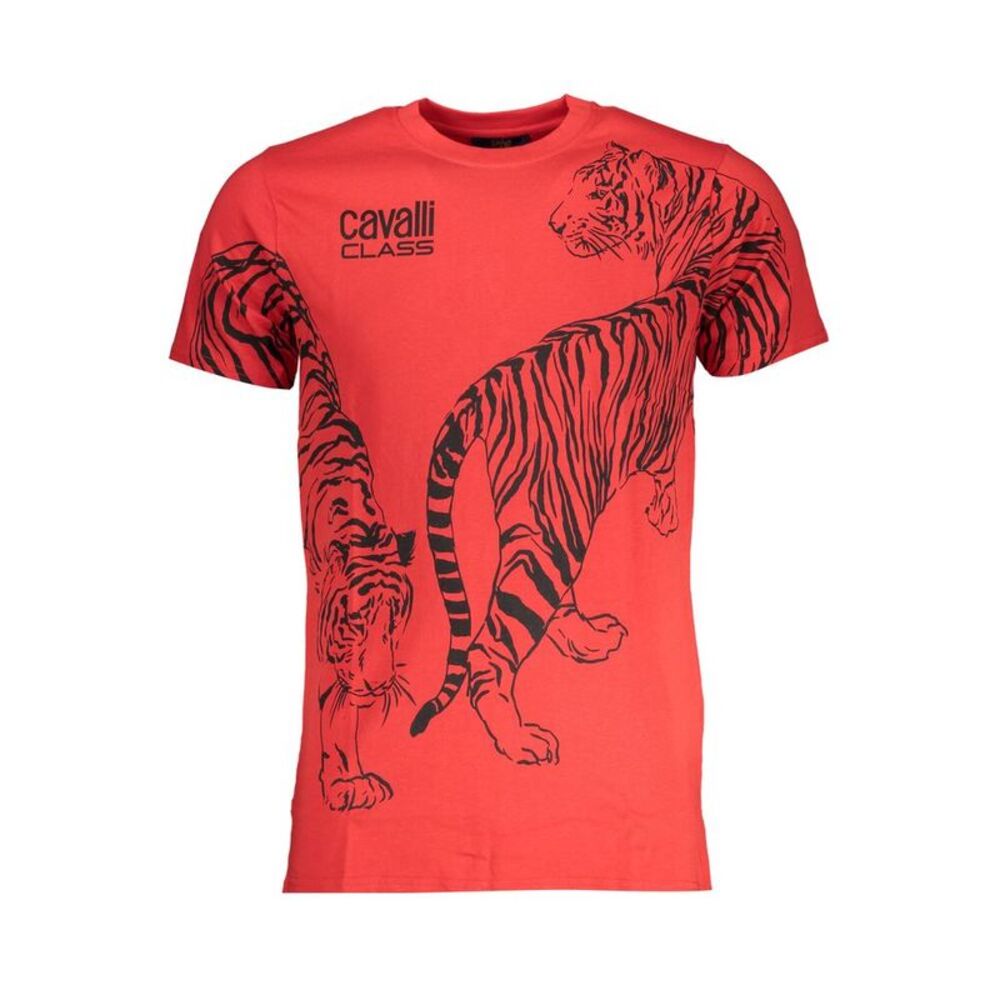Cavalli Class Red Cotton Men Men's T-Shirt